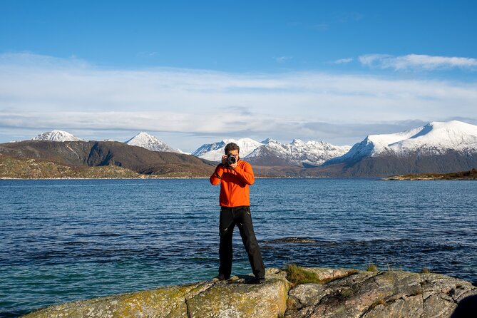 Arctic Fjord Roadtrip with Scenic Picnic from Tromso - The Beach Picnic Setup: Vegan Lunch, Cookies, and Hot Drinks