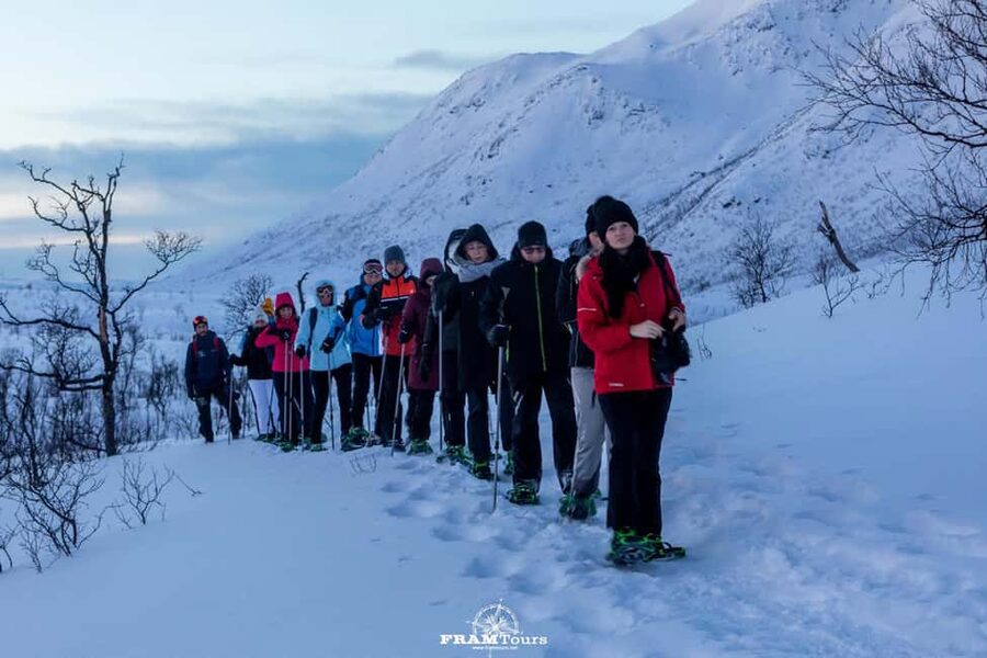 Arctic hike on Kvaløya Island with drinks and snacks - Why Kvaløya feels special for snowshoes near Tromsø