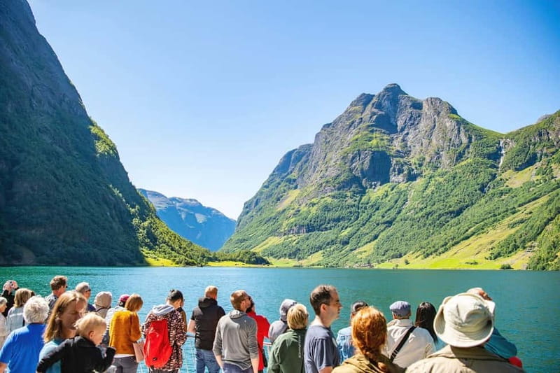 Bergen: Flam Railway, Viking Village Tour with Fjord Cruise - The Fjord Cruise on Nærøyfjord: Where the Mountains Lean In