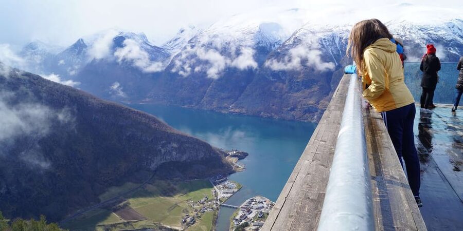 Bergen: Nærøyfjorden, Flåm, and Stegastein Guided Bus Tour - Stegastein Viewpoint: A Cliff-Side Hangover 650 Meters Above the Fjord