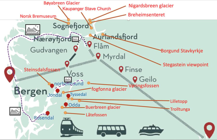 Flåm Flexible Tour with Stegastein, cruise and train include - Gudvangen and Flåm Town Time Without the Stress