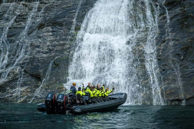 From Hellesylt: Experience Fjordsafari Geirangerfjord on RIB - Seeing the fjord and the Skagefla farm from sea level