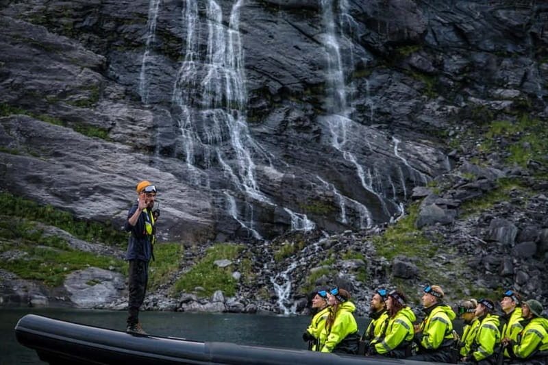 From Hellesylt: Experience Fjordsafari Geirangerfjord on RIB - How the guide turns waterfall views into real context