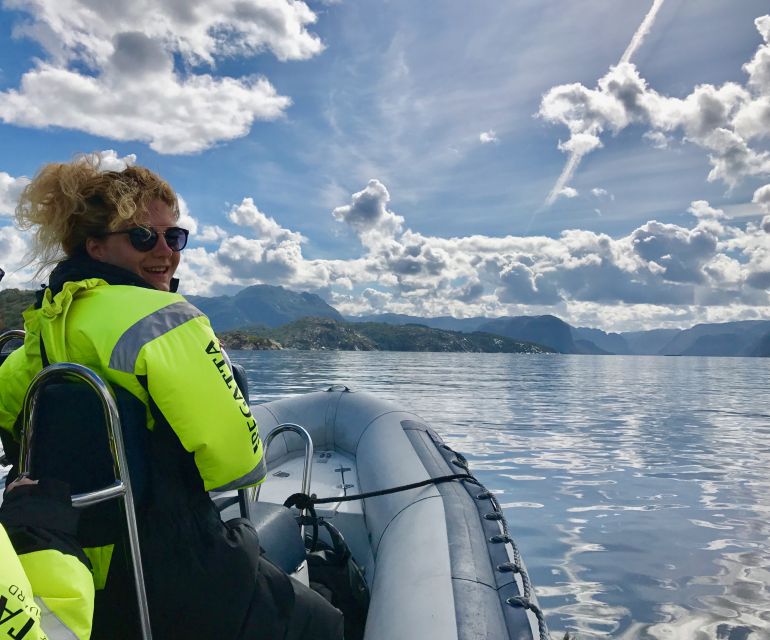 From Stavanger: RIB Tour to Lysefjord - Photo stop sequence: Fantahala, Pulpit Rock, and Hengjanefossen for close-up reality