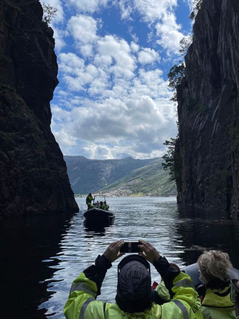 From Stavanger: RIB Tour to Lysefjord - Vagabond Cave, Whisky Falls, and the Ice Age story in plain language