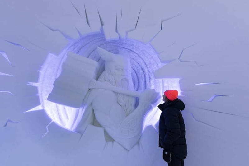 From Tromsø: Snowmobiling at Camp Tamok & Snow Park Visit - Tromsø Ice Domes Snow Park: the snow-and-ice artwork that you can explore at your pace