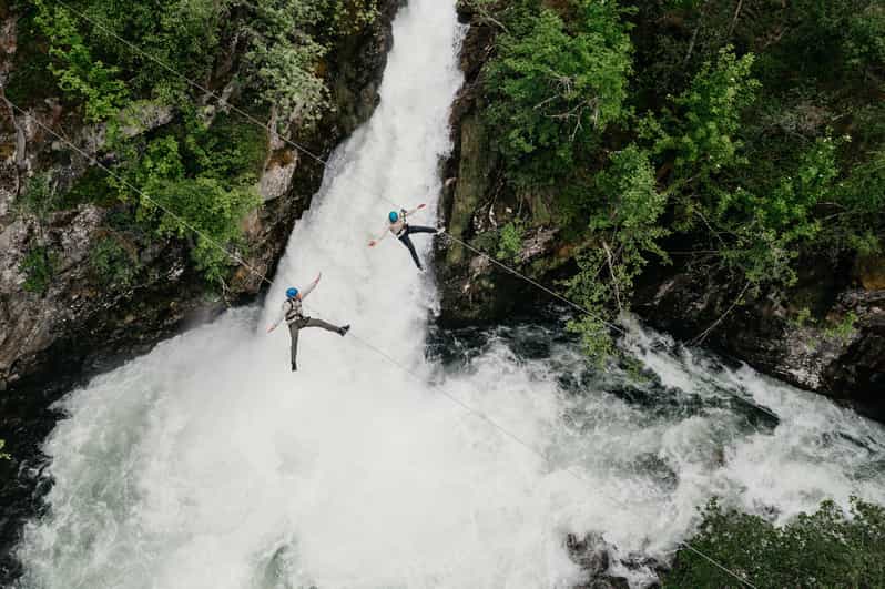 Geiranger: Zipline Park Experience - Via ferrata plus ziplines: the full route with bridges, double ziplines, and forest paths
