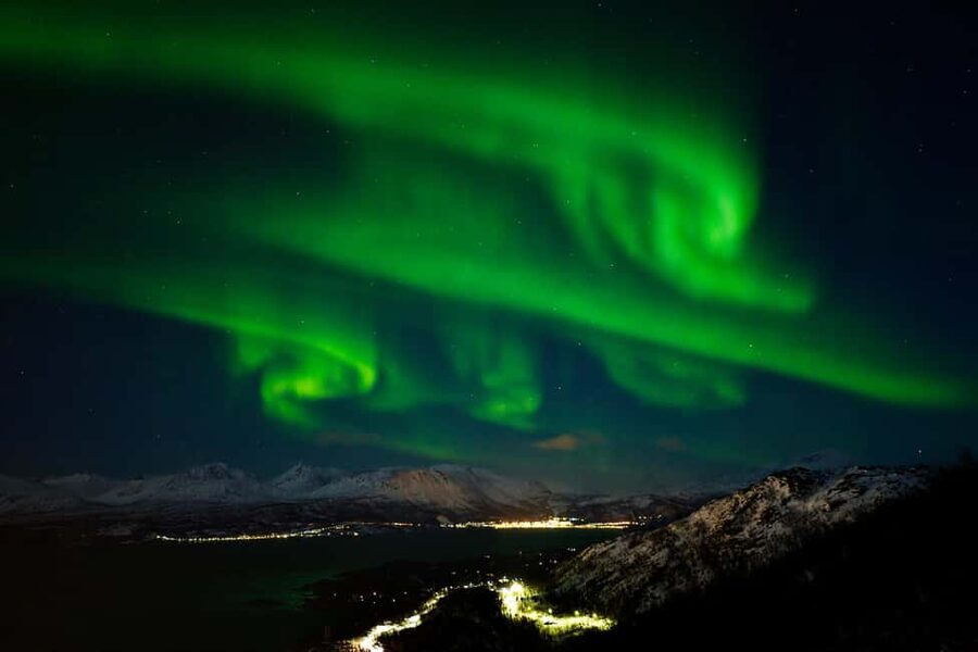 Narvik: Snowshoeing under the Arctic Lights - The mountain drive and getting set up with snowshoes