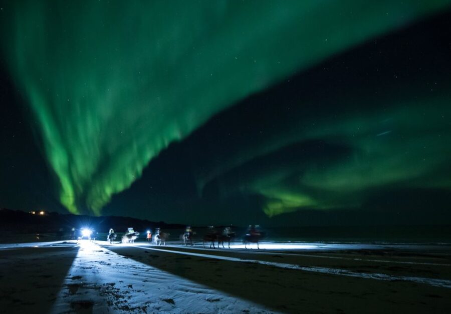 Northern light on horseback - The Gimsoya island edge, and why the “no light pollution” matters