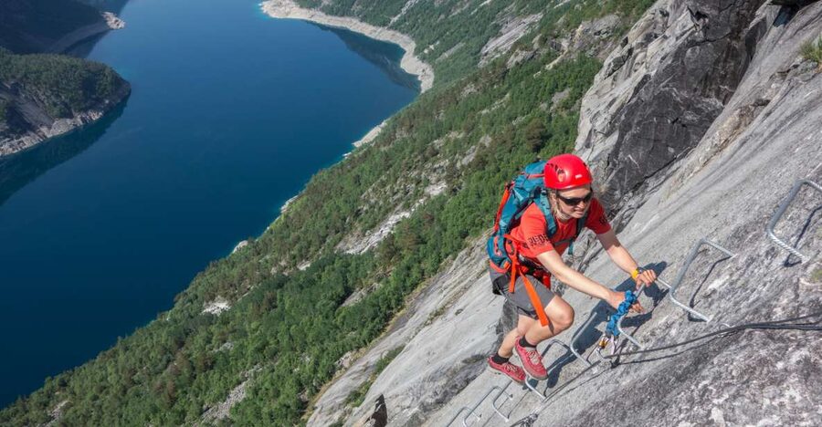 Odda: Full-Day Trolltunga Via Ferrata & Sky Ladder Adventure - Where the day starts: Skjeggedal, gear up, then go uphill fast