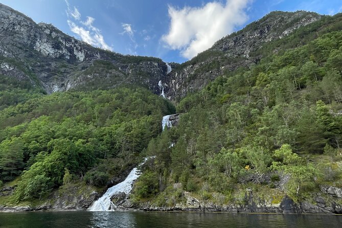 Private yacht Cruise in Flåm and Gudvangen, Nærøyfjord - Njardarheimr and Viking Valley in Gudvangen: optional land time