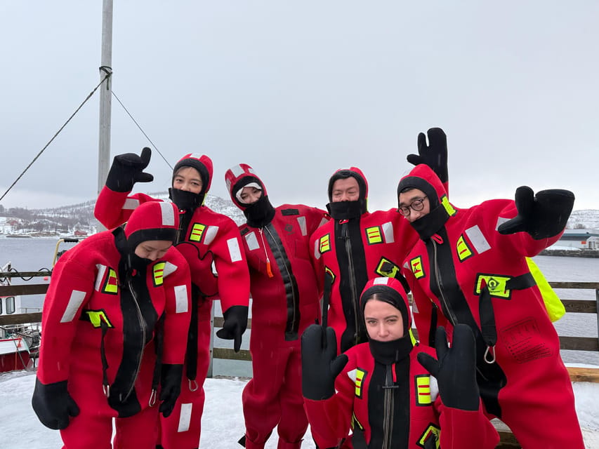 Tromsø: Arctic Fjord Floating in Survival Suit - Meeting point and group vibe: what to expect with up to 8 people