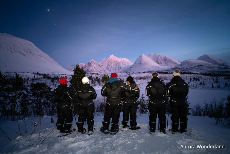 Tromsø: Aurora Crystal Lavvo Experience with Snowshoeing - The Guided Snowshoe or On-Foot 2 km Walk and Your Winter Activity Time