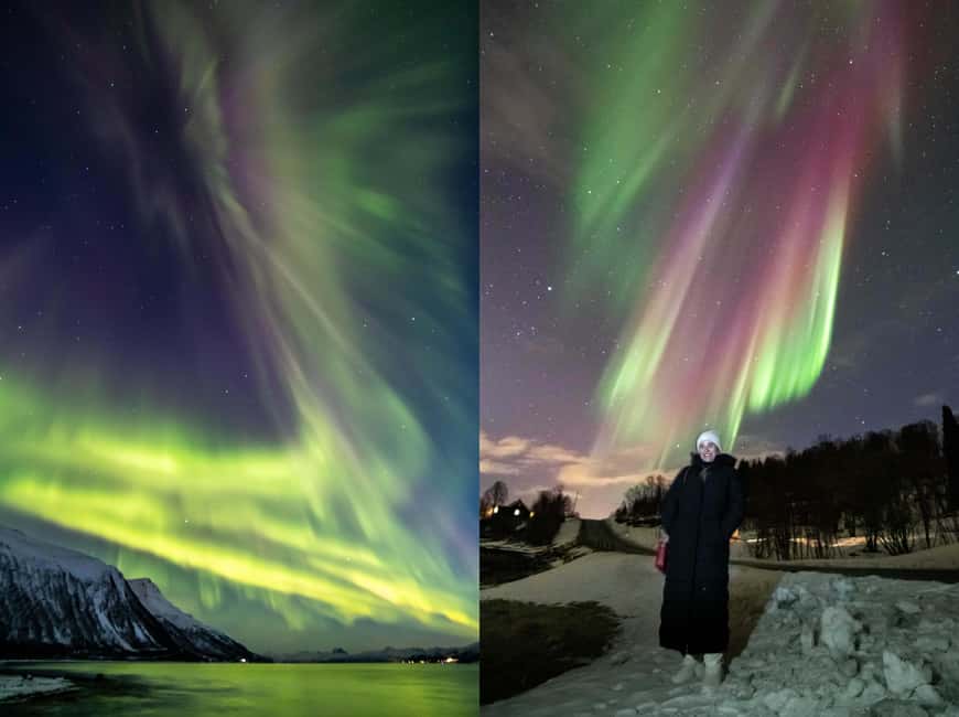 Tromsø: Northern Lights Chase in a Mercedes Benz with Photos - Waiting outside: hot drinks, biscuits, and portraits that keep you warm