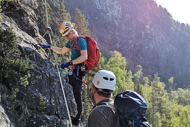Via Ferrata Åndalsnes Intro Wall - The view payoff and the famous peaks you can spot